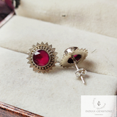 Natural Rubylite Stud Earring, 925 Sterling Silver Stud, Handmade Ruby Jewelry, Birthstone Stud, Every Day Wear Earring, Gift For Her, Gift